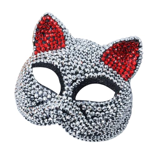 YCHUCH Strass-Maskerade, Halloween-Party, Katzengesicht, Halbgesicht, für Damen und Herren, Cosplay YCHUCH Strass-Maskerade, Halloween-Party, Katzengesicht, Halbgesicht, für Damen und Herren, Cosplay von YCHUCH