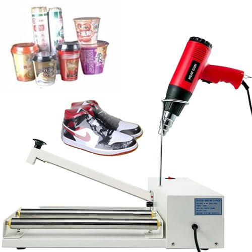 2-in-1-Schrumpffolienmaschine, Heißfolienversiegelungsgerät mit Heißluftpistole mit einstellbarer Geschwindigkeit, manuelle Heißsiegelmaschine zum gleichzeitigen Versiegeln und Schneiden, 45 cm von YCNLYSSR