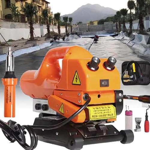 YCNLYSSR 10/15/20 cm Überlapp-Geomembran-Liner-Heißkeilschweißgerät-Kit, 1100 W Kunststoffmembran-Heißkeilschweißgerät, Silica-Rolle/Stahlrolle (Doppeldruckrolle) 0~450 ℃ (10 cm Stahlrolle) von YCNLYSSR