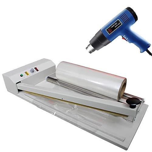YCNLYSSR Heißsiegelmaschine, Schrumpfverpackungsmaschine mit Heißluftpistole, Heißsiegelgerät für POF-PVC-Folie, Manuelle Heißsiegelmaschine, gleichzeitiges Versiegeln und Schneiden,30cm von YCNLYSSR