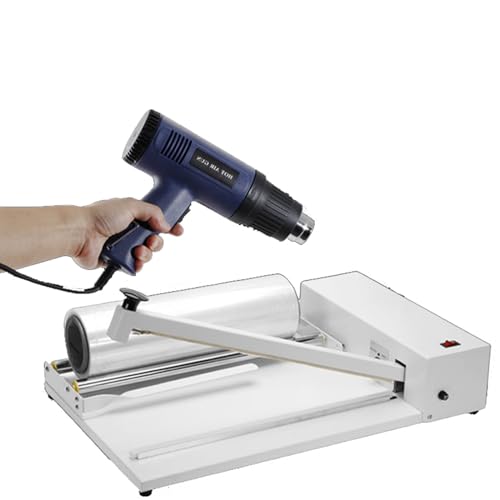 YCNLYSSR Schrumpffolienmaschine, 1-kW-Schrumpffolienversiegeler mit 1800-W-Heißluftpistole und Schrumpffolie, kompatibel mit PVC-POF-Folie und verwendet (Größe: 60 cm) von YCNLYSSR