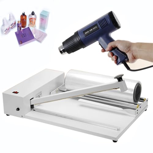 YCNLYSSR Schrumpffolienmaschine mit Heißluftpistole, 2-in-1-Schrumpffolienversiegeler, einstellbare Temperatur, einfach zu verwenden für Lebensmittel, Bücher (30 cm) von YCNLYSSR