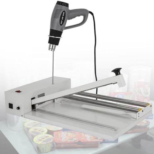 YCNLYSSR Schrumpffolienmaschine mit Heißluftpistole, 45 cm Folienwickler für Lebensmittel- und Buchkartonverpackungen, 2-in-1-Handverpackungsmaschine, kompatibel mit PVC-POF-Folie von YCNLYSSR