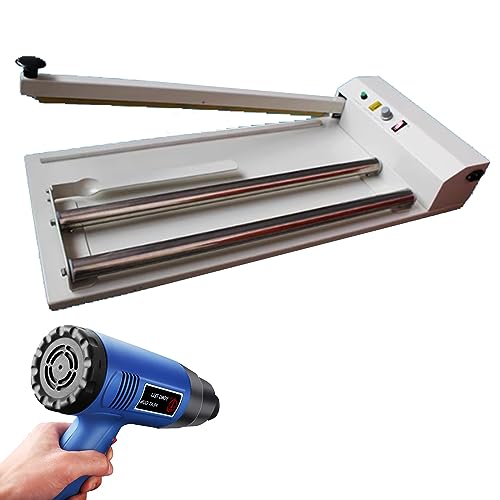 YCNLYSSR Schrumpffolienmaschine mit Heißluftpistole, Schrumpffolien-Heißsiegelgerät für PVC-POF-Folie, Manuelles Heißsiegelgerät zum gleichzeitigen Versiegeln und Schneiden, 60 cm von YCNLYSSR
