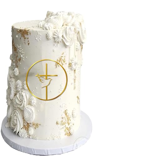 1 Packung Acryl Spanische Mi Bautizo Tortenaufsatz Glitzer Kreuz Erstkommunion Taufe Kuchen Pick für religiösen Gott Segen Taufe Baby Shower Friedenstaube Cupcake Dekoration Partyzubehör von YCTHUNFISH