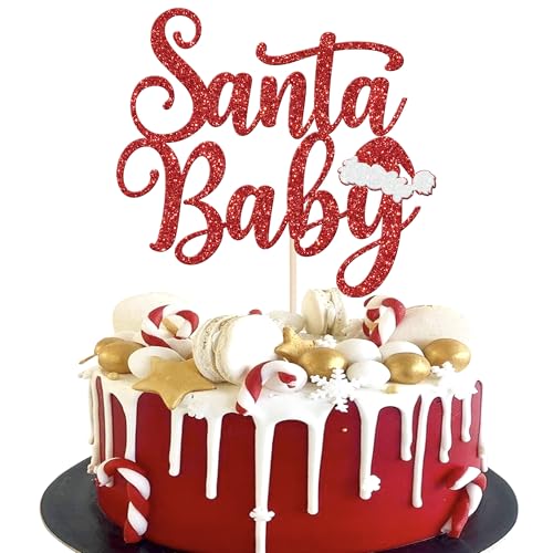 1 Packung Weihnachtsmann-Baby-Kuchenaufsatz für Babyparty, Weihnachtsmütze, Kuchen-Picker für Frohe Weihnachten, Babyparty, Kindergeburtstag, Party, Kuchendekorationen, Zubehör, Rot 1 Packung Weihnachtsmann-Baby-Kuchenaufsatz für Babyparty, Weihnachtsmütze, Kuchen-Picker für Frohe Weihnachten, Babyparty, Kindergeburtstag, Party, Kuchendekorationen, Zubehör, Rot von YCTHUNFISH