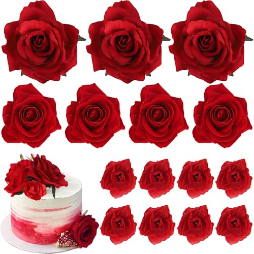 10 Stück Rote Rose Blume Kuchen Topper Künstliche Blütenköpfe Kuchen Picks Gefälschte Blumen Cupcake Dekoration für Baby Shower Frauen Mädchen Geburtstag Hochzeit Valentinstag Feier Boho Party 10 Stück Rote Rose Blume Kuchen Topper Künstliche Blütenköpfe Kuchen Picks Gefälschte Blumen Cupcake Dekoration für Baby Shower Frauen Mädchen Geburtstag Hochzeit Valentinstag Feier Boho Party von YCTHUNFISH
