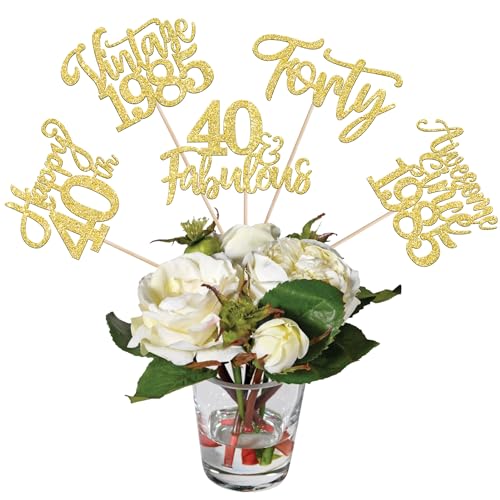 15 Stück Vintage 1985 Tafelaufsatz, zusammengebaute Glitzerstäbchen, 40 Fabulous Happy 40th Fourty Awesome Since 1985, Tischaufsatz, Tafelaufsatz für 40. Geburtstag, fabelhaftes Motto-Partyzubehör, 15 Stück Vintage 1985 Tafelaufsatz, zusammengebaute Glitzerstäbchen, 40 Fabulous Happy 40th Fourty Awesome Since 1985, Tischaufsatz, Tafelaufsatz für 40. Geburtstag, fabelhaftes Motto-Partyzubehör, von YCTHUNFISH