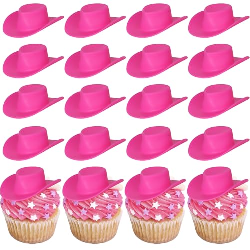 20 Stück Kunststoff-Mini-Cowboyhut, Cupcake-Topper, Western-Cowgirl-Hut, Puppenhut, Cupcake-Picks, Cowboy, Puppenhaus, Jungen, Mädchen, Geburtstag, Kuchendekoration, Partyzubehör, Rot / Rosa 20 Stück Kunststoff-Mini-Cowboyhut, Cupcake-Topper, Western-Cowgirl-Hut, Puppenhut, Cupcake-Picks, Cowboy, Puppenhaus, Jungen, Mädchen, Geburtstag, Kuchendekoration, Partyzubehör, Rot / Rosa von YCTHUNFISH