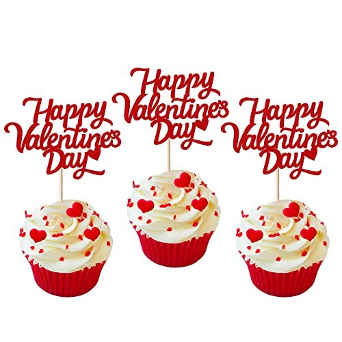24 Stück Happy Valentine's Day Cupcake Topper Glitzer Sweet Heart Love Be Mine Valentines Cupcake Picks für Valentinstag Thema Geburtstag Party Kuchen Dekorationen Supplies Rot 24 Stück Happy Valentine's Day Cupcake Topper Glitzer Sweet Heart Love Be Mine Valentines Cupcake Picks für Valentinstag Thema Geburtstag Party Kuchen Dekorationen Supplies Rot von YCTHUNFISH
