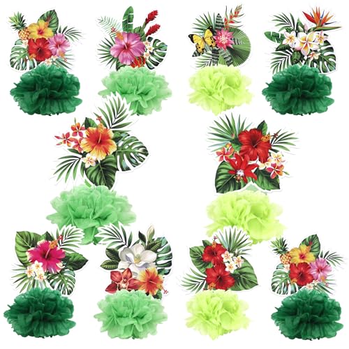 9 Stück Hello Summer Waben-Tischaufsätze, Dekorationen, Strand, Hawaii, Blumen, Party-Dekoration, Foto-Requisiten, Strand, Sommer, Pool, Kindergeburtstag, Tischdekoration, Partyzubehör von YCTHUNFISH