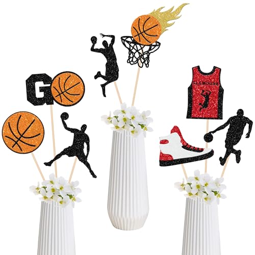 Basketball-Mittelstück-Stäbchen, zusammengebaut, Glitzer, Basketballspieler, Slam Dunk Basketball, Bekleidung, Tischaufsatz für Babyparty, Basketballspieler, Sport, Motto-Party, Geburtstagsparty, 8 Basketball-Mittelstück-Stäbchen, zusammengebaut, Glitzer, Basketballspieler, Slam Dunk Basketball, Bekleidung, Tischaufsatz für Babyparty, Basketballspieler, Sport, Motto-Party, Geburtstagsparty, 8 von YCTHUNFISH