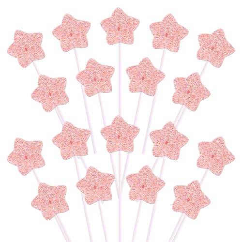 Cupcake-Aufsätze mit Sternen, glitzernd, kleiner Stern, für Kindergeburtstag, Hochzeit, Verlobung, Babyparty, Kuchendekoration, Partyzubehör, Rosa, 30 Stück Cupcake-Aufsätze mit Sternen, glitzernd, kleiner Stern, für Kindergeburtstag, Hochzeit, Verlobung, Babyparty, Kuchendekoration, Partyzubehör, Rosa, 30 Stück von YCTHUNFISH