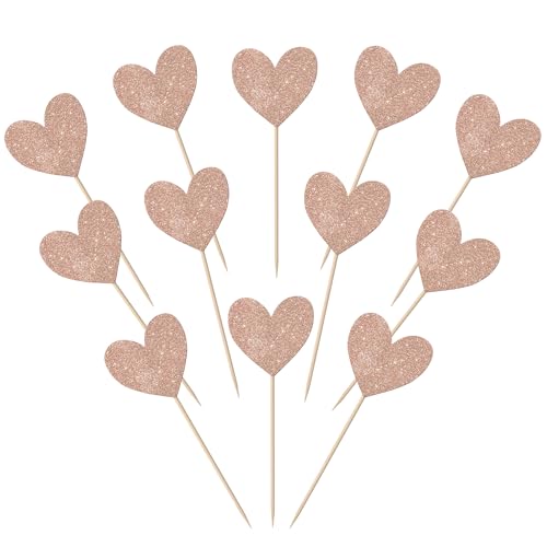 Cupcake-Topper mit roten Herzen, glitzernd, Liebesherz, Valentinstag, Cupcake-Picks für Valentinstag, Thema, Hochzeit, Verlobung, Brautparty, Geburtstag, Party, Kuchendekorationen, Zubehör, Roségold, Cupcake-Topper mit roten Herzen, glitzernd, Liebesherz, Valentinstag, Cupcake-Picks für Valentinstag, Thema, Hochzeit, Verlobung, Brautparty, Geburtstag, Party, Kuchendekorationen, Zubehör, Roségold, von YCTHUNFISH