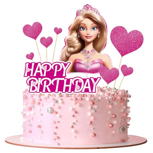 Barbi Tortendeko, 9 Stück Barbi Mädchen-Geburtstagskuchen-Dekorationen, Kuchenaufsatz für Mädchen-Geburtstagsparty-Zubehör Barbi Tortendeko, 9 Stück Barbi Mädchen-Geburtstagskuchen-Dekorationen, Kuchenaufsatz für Mädchen-Geburtstagsparty-Zubehör von YCVBCY
