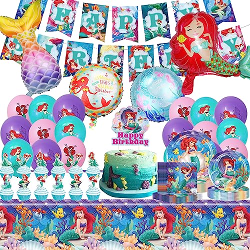 77 Stück Geburtstag Deko, Kinder Geburtstagdeko,Jungen Mädchen Birthday Decorations Set mit Teller,Banner,Servietten,Luftballons,Cake Topper von YCWSSB
