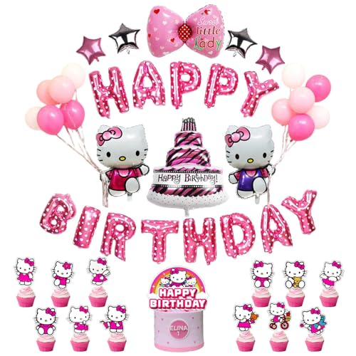 Geburtstags Deko,Rosa Kindergeburtstag Dekoration,33PCS Geburtstags Deko Luftballons Cartoon Set,Folienballon Party Deko für Kinder Geburtstags Deko,Rosa Kindergeburtstag Dekoration,33PCS Geburtstags Deko Luftballons Cartoon Set,Folienballon Party Deko für Kinder von YCWSSB