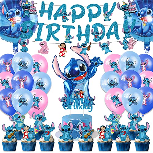 Kinder Geburtstag Deko, 35 PCS Geburtstagsdeko, Party Deko mit Banner, Cake Topper, Luftballon, Foil Balloons für Kinder Geeignet von YCWSSB