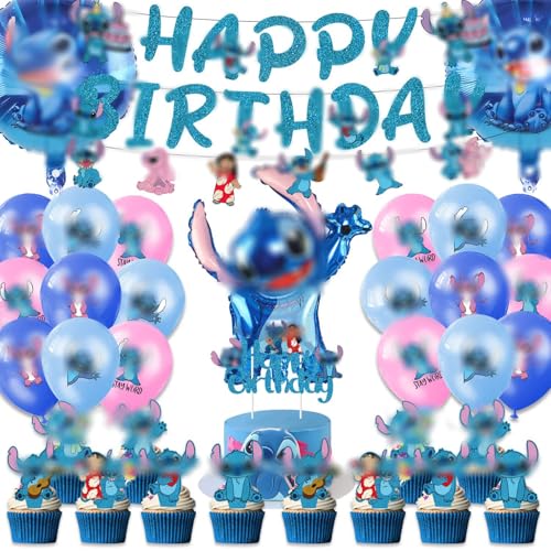 Kinder Geburtstag Deko, 35 PCS Geburtstagsdeko, Party Deko mit Banner, Cake Topper, Luftballon, Foil Balloons für Kinder Geeignet von YCWSSB