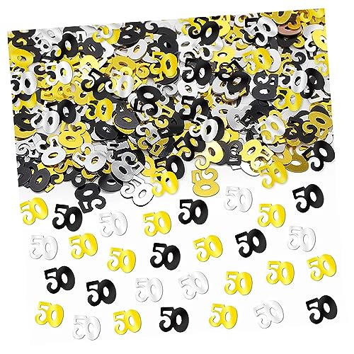 50 metallische Geburtstagskonfetti, 30 g, schwarze Pailletten, Tischstreustreusel, Jubiläumstisch, Party-Dekorationen (50) von YCYUYK