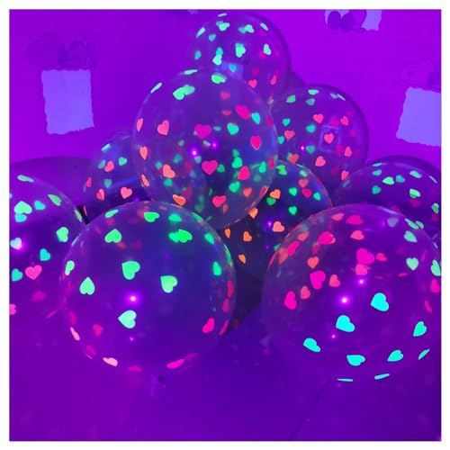 Neon-Luftballons, UV-Neon-Partyzubehör, Happy Birthday, leuchtet im Dunkeln, Neon-Party-Latex-Luftballons, fluoreszierende Ballons für Neon-Party, Farbe 7, 100 Stück von YCYUYK