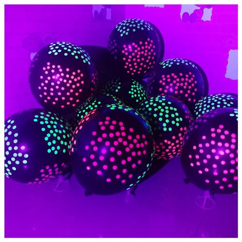 Neon-Luftballons, UV-Neon-Partyzubehör, Happy Birthday, leuchtet im Dunkeln, Neon-Party-Latex-Luftballons, fluoreszierende Ballons für Neon-Partys, Farbe 5, 100 Stück von YCYUYK