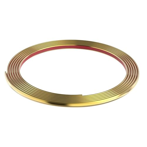 Dekoratives Wandaufkleber-Dekorband, selbstklebender Wandbesatz, abziehbarer und aufklebbarer Fliesenrand, flexibler Viertelrund-Selbstkleber(Gold,2m) von YDEWLY