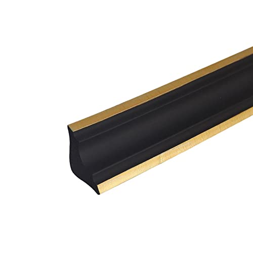 Wandaufkleber-Dekorband, dekorativ, Wandverkleidung, selbstklebend, Kantenleiste, Decken-Fußleiste, selbstklebend, Arbeitsplatte(Black+gold,10m) von YDEWLY