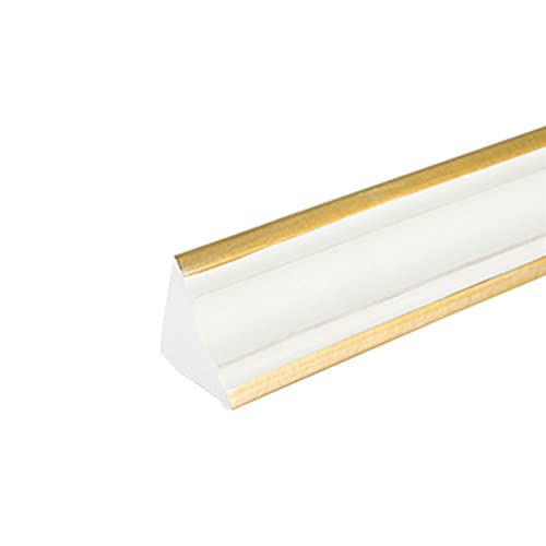 Wandaufkleber-Dekorband, dekorativ, Wandverkleidung, selbstklebend, Kantenleiste, Decken-Fußleiste, selbstklebend, Arbeitsplatte(White+gold,10m) von YDEWLY