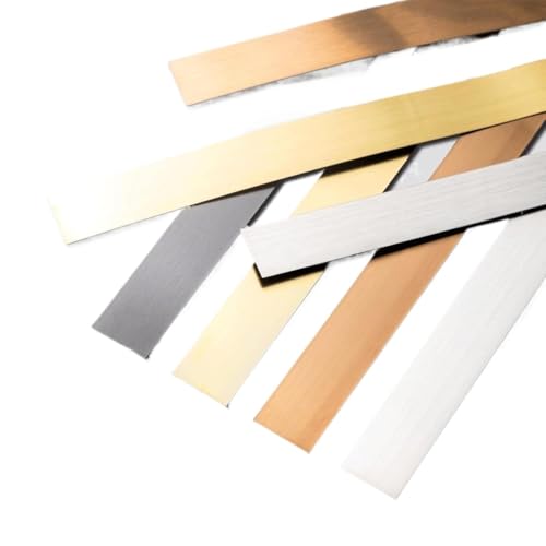 Wandaufkleber-Dekorband, dekorativ, Wandverkleidung, selbstklebende Kantenleiste, metallisierte, gebürstete Oberfläche, 20 Fuß, Spiegelrahmen, Wand(Rose Gold,60mm(2.36in)) von YDEWLY