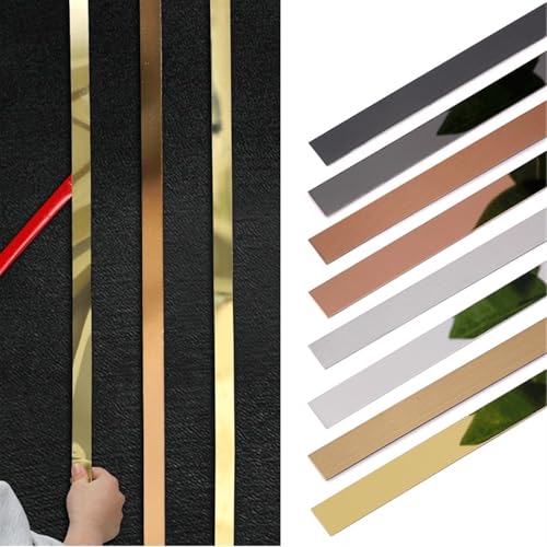 Wandaufkleber-Dekorband, dekorativ, selbstklebende Wandverkleidung, 33 Fuß(Brushed Gold,40mm) von YDEWLY