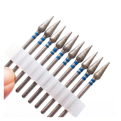 Bohrbutten 10PC Diamant Fräser Nagel Bohrer for Elektrische Maniküre Maschine Multicolor(10pc-no2blue) von YDHSIKK