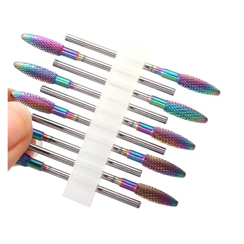 Bohrbutten 10er-Pack Hartmetall-Nagelbohrer-Set, mehrfarbig(No14 10pc(r1)) von YDHSIKK