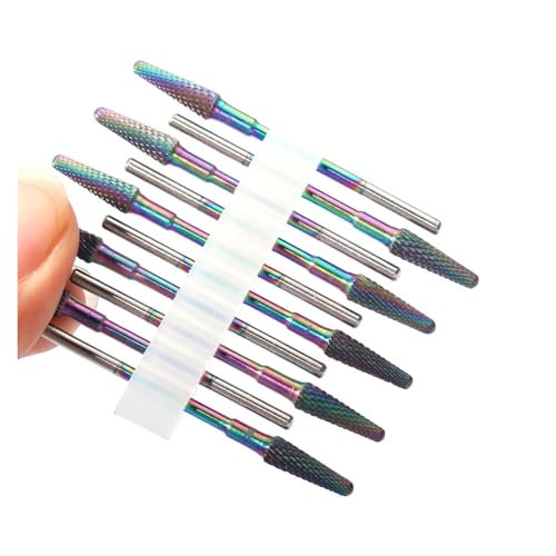 Bohrbutten 10er-Pack Hartmetall-Nagelbohrer-Set, mehrfarbig(No15 10pc(r2)) von YDHSIKK