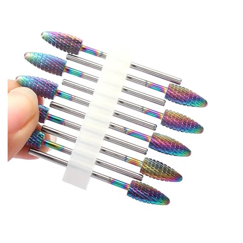 Bohrbutten 10er-Pack Hartmetall-Nagelbohrer-Set, mehrfarbig(No16 10pc(r3)) von YDHSIKK