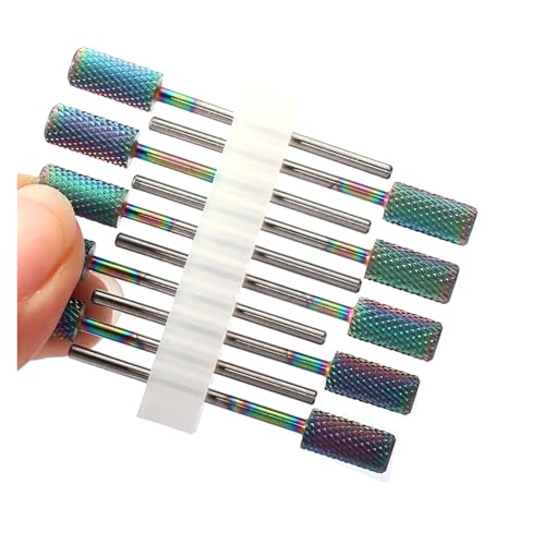 Bohrbutten 10er-Pack Hartmetall-Nagelbohrer-Set, mehrfarbig(No20 10pc(r7)) von YDHSIKK