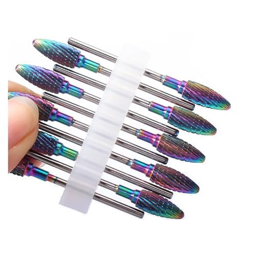 Bohrbutten 10er-Pack Hartmetall-Nagelbohrer-Set, mehrfarbig(No21 10pc(r8)) von YDHSIKK