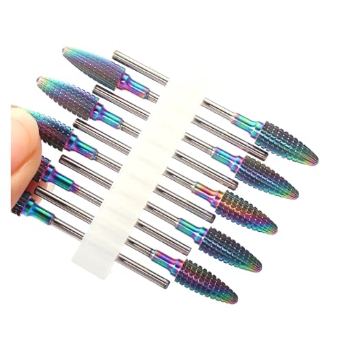 Bohrbutten 10er-Pack Hartmetall-Nagelbohrer-Set, mehrfarbig(No22 10pc(r9)) von YDHSIKK