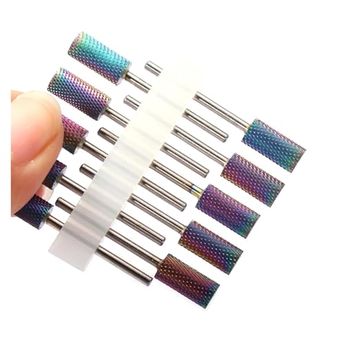 Bohrbutten 10er-Pack Hartmetall-Nagelbohrer-Set, mehrfarbig(No23 10pc(r10)) von YDHSIKK