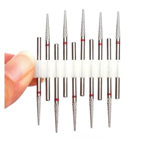 Bohrbutten 10er-Pack Hartmetall-Nagelbohrer-Set, mehrfarbig(No28) von YDHSIKK