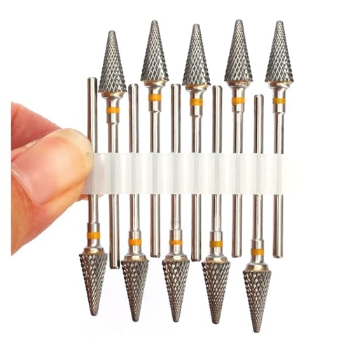 Bohrbutten 10er-Pack Hartmetall-Nagelbohrer-Set, mehrfarbig(No33) von YDHSIKK