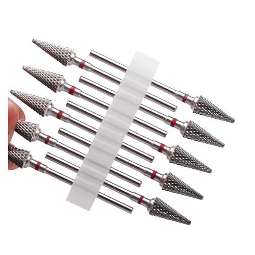 Bohrbutten 10er-Pack Hartmetall-Nagelbohrer-Set, mehrfarbig(No5 10pc(a20d)) von YDHSIKK