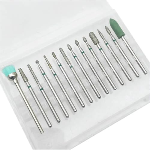Bohrbutten 14 Stück 3/32 Zoll Diamant-Hartmetall-Nagelbohrer, mehrfarbig, for Acryl-Gel-Nägel(S14-5) von YDHSIKK