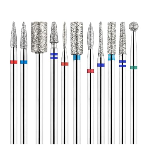 Bohrbutten 3 Stück 3/32 Zoll Diamant-Nagelbohrer-Bits for Nagelhautentferner, Maniküre und Pediküre(Tp-n0303d-f) von YDHSIKK