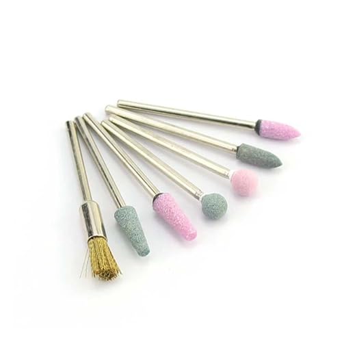 Bohrbutten 7 Stück Diamant-Nagelbohrer, 3/32 Zoll Schaft, Kegelform, for Maniküre- und Pediküremaschinen(Th37-12) von YDHSIKK