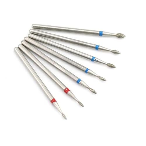 Bohrbutten 7 Stück Diamant-Nagelbohrer, 3/32 Zoll Schaft, Kegelform, for Maniküre- und Pediküremaschinen(Th37-6) von YDHSIKK