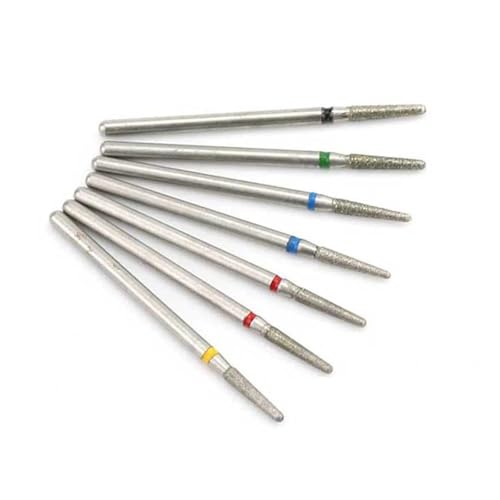 Bohrbutten 7 Stück Diamant-Nagelbohrer, 3/32 Zoll Schaft, Kegelform, for Maniküre- und Pediküremaschinen(Th37-8) von YDHSIKK
