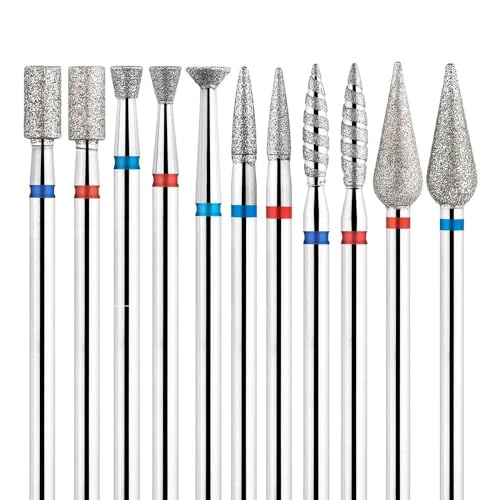 Bohrbutten Diamant-Nagelbohrer, 3/32 Zoll, Edelstahl, for Maniküre, Nagelhautentfernung, 3 Stück(Tp-dd251r) von YDHSIKK