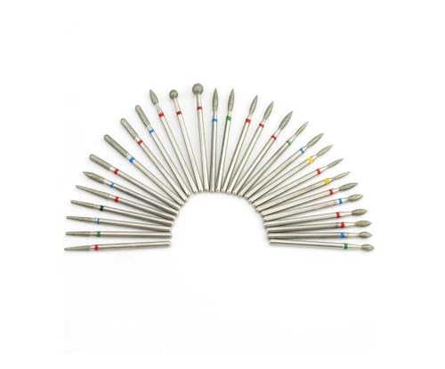 Bohrbutten Diamant-Nagelbohrer, Edelstahl, 3/32 Zoll Schaft, 7 Stück, mehrfarbig(Ivory) von YDHSIKK