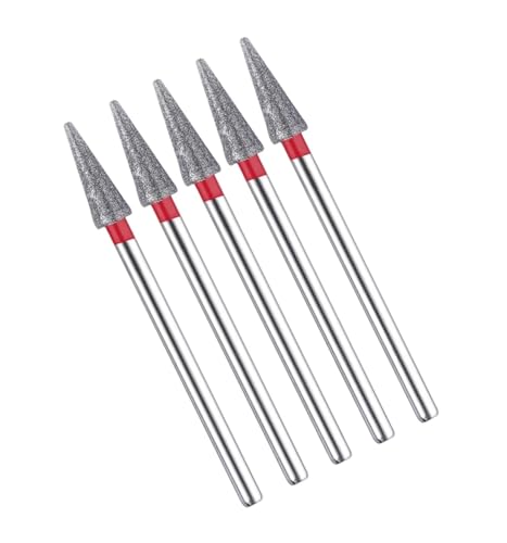 Bohrbutten Diamant-Nagelbohrer, Nagelhautreinigungs-Bit-Set, 5 Stück, Edelstahl, mehrfarbig(Tp-a45-g) von YDHSIKK